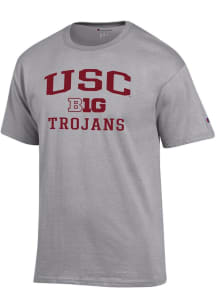 Champion USC Trojans Grey Big Ten Jersey Short Sleeve T Shirt