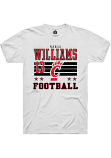 Patrick Williams Cincinnati Bearcats White Football NIL Striped Short Sleeve Player T Shirt
