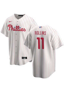 Jimmy Rollins Philadelphia Phillies Mens Replica Home Jersey - White
