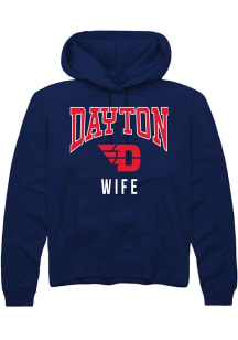 Summit Sportswear Dayton Flyers Mens Navy Blue Wife Long Sleeve Hoodie