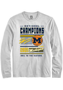 Summit Sportswear Michigan Wolverines White MBB National Champs 2026 Magazine Long Sleeve T Shirt