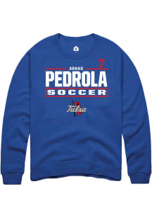 Arnau Pedrola Tulsa Golden Hurricane Mens Blue NIL Stacked Box Player Crew