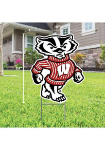 Wisconsin Badgers Mascot Yard Sign - White