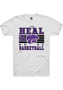 Tess Heal K-State Wildcats White NIL Striped Short Sleeve Player T Shirt
