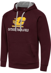 Antigua Central Michigan Chippewas Mens Maroon Outdoor Track & Field Victory Long Sleeve Hoodie