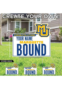 Marquette Golden Eagles Personalized School Bound Yard Sign - White