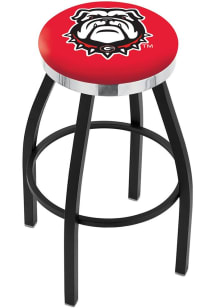 Georgia Bulldogs Mascot Chrome Seat Pub Stool - Black