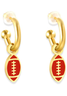 Kansas City EB & Co Football Huggie Hoop Womens Earrings