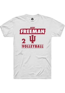 Avery Freeman Indiana Hoosiers White NIL Striped Short Sleeve Player T Shirt