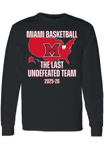 Summit Sportswear Miami RedHawks Black 2026 LAST UNDEFEATED TEAM Long Sleeve T Shirt