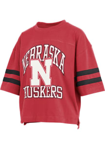Pressbox Nebraska Cornhuskers Womens Red Wayne Tyler Short Sleeve T-Shirt