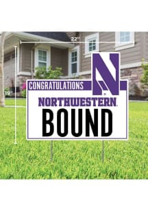 Northwestern Wildcats School Bound Yard Sign - White