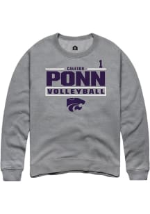 Caleigh Ponn K-State Wildcats Mens Graphite NIL Stacked Box Player Crew