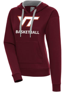 Antigua Virginia Tech Hokies Womens Maroon Basketball Victory Hooded Sweatshirt