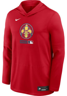 Nike St Louis Cardinals Mens Red Authentic Collection City Connect Long Sleeve Lightweight Hoodie