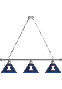 Illinois Fighting Illini 3 Shade Silver Billiard Lamp