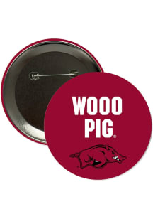 Arkansas Razorbacks 3" Woo Pig Button - Red
