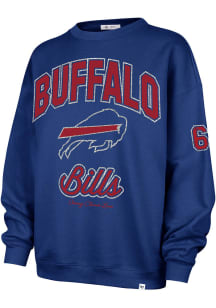 47 Buffalo Bills Womens Blue Stoney Clover Glitter Oversized Crew Sweatshirt