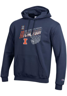 Champion Illinois Fighting Illini Mens Navy Blue MBB Final Four 2026 Powerblend Long Sleeve Hoodie