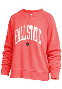 Ball State Cardinals Womens Red Willow Crew Sweatshirt
