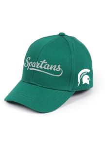 Michigan State Spartans Green Bling Ponyback Womens Adjustable Hat