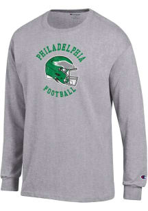 Champion Philadelphia Eagles Ash Retro Helmet Circular Long Sleeve T Shirt