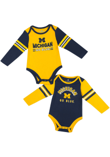 Colosseum Michigan Wolverines Baby Blue Snickers LS One Piece
