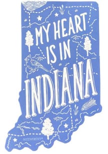 Indiana Heart Is In Stickers - Blue