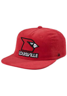 Homefield Louisville Cardinals Red Wordmark Corduroy Mens Snapback Hat