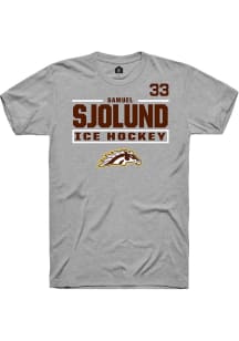 Samuel Sjolund Western Michigan Broncos Grey NIL Stacked Box Short Sleeve Player T Shirt