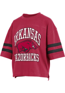 Pressbox Arkansas Razorbacks Womens Cardinal Wayne Tyler Short Sleeve T-Shirt