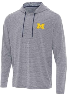 Antigua Michigan Wolverines Mens Navy Blue Changeover Long Sleeve Hoodie