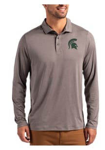 Cutter and Buck Michigan State Spartans Mens Graphite Coastline Long Sleeve Polo Shirt