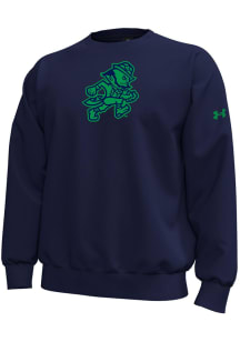 Under Armour Notre Dame Fighting Irish Mens Navy Blue Football Leprechaun Chenille Patch Icon Long..