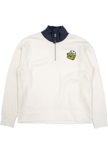 Blue 84 Michigan Wolverines Womens Ivory Cloud Fleece Qtr Zip