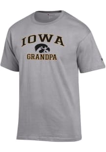 Champion Iowa Hawkeyes Grey Grandpa Jersey Short Sleeve T Shirt