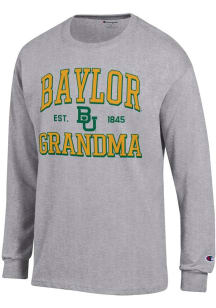 Champion Baylor Bears Grey Est. Date Grandma Jersey Long Sleeve T Shirt