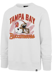 47 Tampa Bay Buccaneers Mens White Historic Wash Shader Headline Long Sleeve Crew Sweatshirt