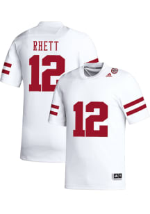 Justyn Rhett   Nebraska Cornhuskers White NIL Name And Number Football Jersey
