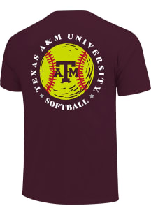 Texas A&M Aggies Youth Maroon Softball Mascot Short Sleeve T-Shirt