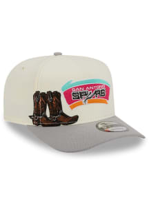 New Era San Antonio Spurs White 2T Hardwood Classic A-Frame 9FIFTY Mens Snapback Hat