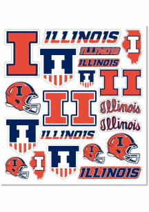 Illinois Fighting Illini 8"x10" Sheet Stickers - Orange