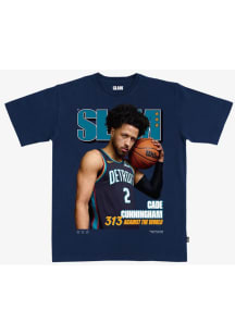 Cade Cunningham Detroit Pistons Navy Blue SLAM 225 Short Sleeve Fashion Player T Shirt