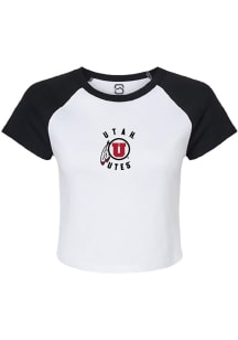 Summit Sportswear Utah Utes Womens White Phoebe Micro Rib Short Sleeve T-Shirt