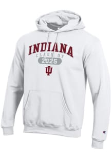 Champion Indiana Hoosiers Mens White Class of 2025 Pill Powerblend Long Sleeve Hoodie