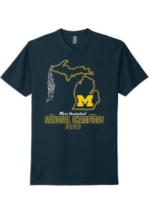 Summit Sportswear Michigan Wolverines Navy Blue MBB National Champs 2026 NET Short Sleeve T Shirt