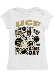 Vive La Fete UCF Knights Toddler Girls White Lexie Short Sleeve T-Shirt