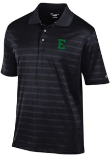 Champion Eastern Michigan Eagles Mens Black Embroidered Textured Solid Short Sleeve Polo