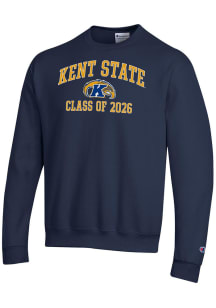 Champion Kent State Golden Flashes Mens Navy Blue Primary Class of 2026 Powerblend Long Sleeve Cre..