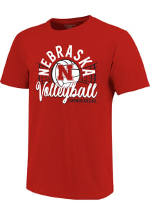 Nebraska Cornhuskers Girls Red Volleyball Net Short Sleeve Tee